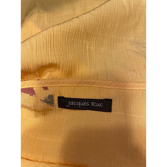Jacques Ruc Yellow Tie Open Front Blouse Size: 1 / XS - Picture 4 of 5